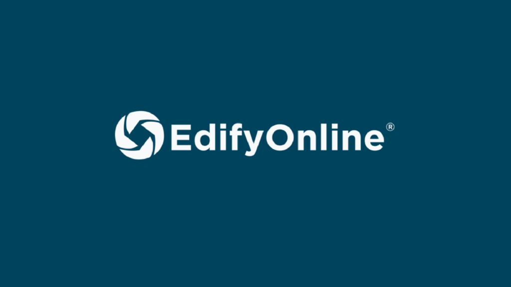EdifyOnline logo against a dark blue background.