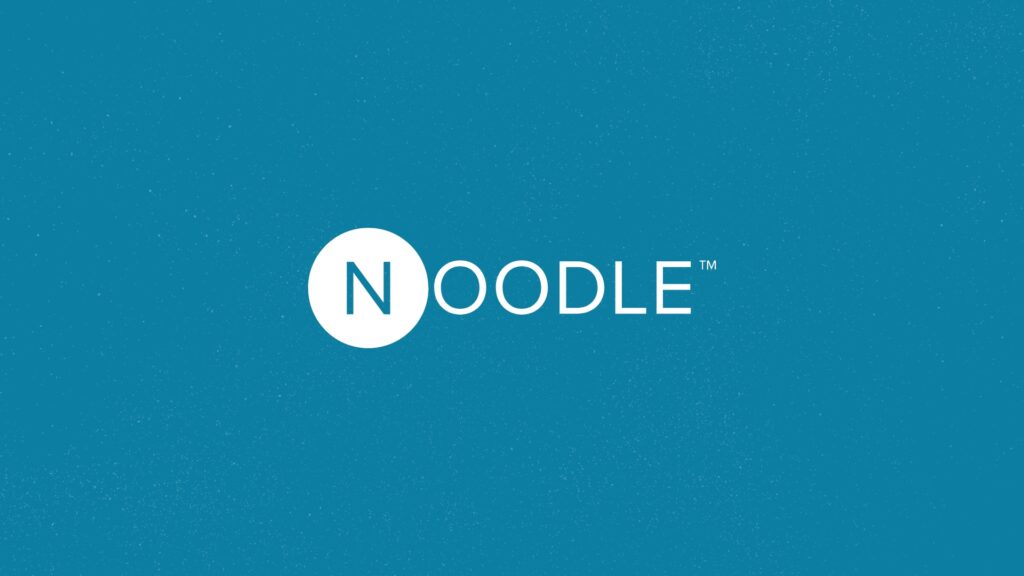 The Noodle logo against a deep blue background.