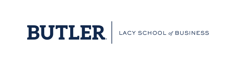 Butler, Lacy School of Business logo.